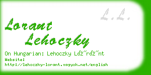 lorant lehoczky business card